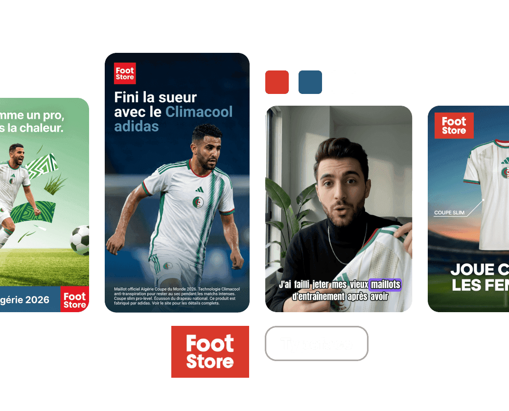 Brand content cards and visual identity examples